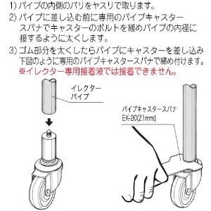 YAZAKI イレクター パイプキャスター 100Φゴム車YGR-100 ST イレクター パイプキャスター 100Φゴム車YGR-100 ST YGR-100-ST 画像3