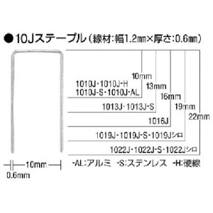 MAX ステンレスステープル 肩幅10mm 長さ16mm 5000本入り 1016J-S