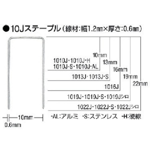 MAX ステンレスステープル 肩幅10mm 長さ19mm 5000本入り 1019J-S