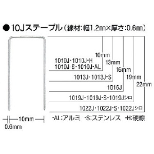 MAX ステープル(白) 肩幅10mm 長さ22mm 5000本入り 1022J-WHITE