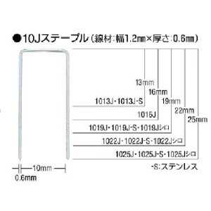 MAX ステンレスステープル 肩幅10mm 長さ25mm 5000本入り 1025J-S