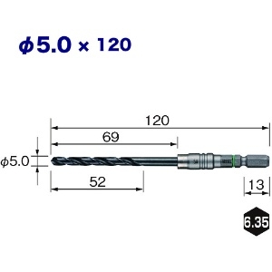 ベッセル クッションドリル(鉄工用)3本組 Φ5.0 全長120mm クッションドリル(鉄工用)3本組 Φ5.0 全長120mm AMD3S-5.0 画像2