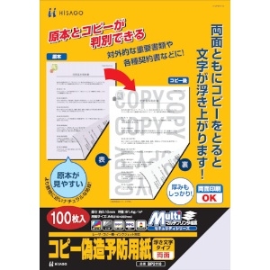 ヒサゴ コピー偽造防止用紙浮き文字タイプA4両面 BP2110