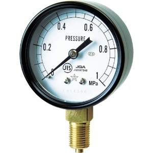 一般圧力計(A枠立型・φ60) 圧力レンジ0〜0.10MPa G211-111-M-0.1MP