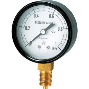 一般圧力計(A枠立型・φ60) 圧力レンジ0.0〜0.10MPa G211-111-V-0.1MP