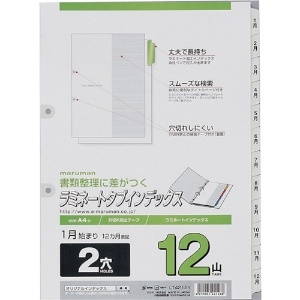 マルマン A4 ラミタブ見出し 2穴 1〜12月 LT4212Y