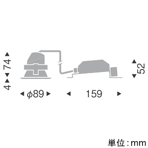 EFD8953W (遠藤照明)｜ベースダウンライト φ75｜業務用照明器具｜電材