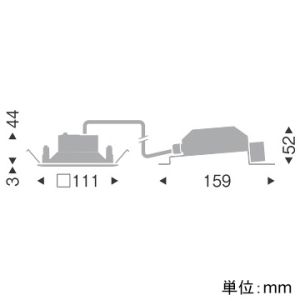 EFD8967B (遠藤照明)｜スクエア形ダウンライト｜業務用照明器具｜電材