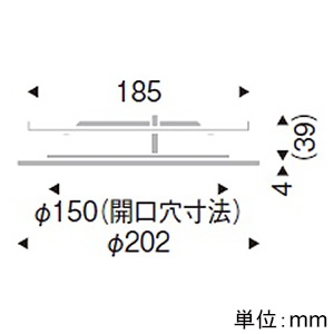 遠藤照明 リニューアルプレート 既存埋込穴φ175mm用 適合器具埋込穴φ150mm リニューアルプレート 既存埋込穴φ175mm用 適合器具埋込穴φ150mm RB-591W 画像2