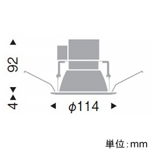 遠藤照明 LEDベースダウンライト 一般型 400TYPE EFD13W・白熱球60W相当 埋込穴φ100mm 超広角配光 非調光 ナチュラルホワイト(4000K) 白コーン LEDベースダウンライト 一般型 400TYPE EFD13W・白熱球60W相当 埋込穴φ100mm 超広角配光 非調光 ナチュラルホワイト(4000K) 白コーン ERD5668WA 画像2