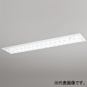 LEDベースライト ≪LED-TUBE≫ 高演色LED 埋込型 40形 下面開放型 2灯用 Cチャンネル回避型 ルーバー付 2500lmタイプ  Hf32W定格出力×2灯相当 LEDランプ型 片側給電・片側配線タイプ 温白色 非調光タイプ XD566092R1D