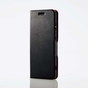 ELECOM カンタンスマホ2+ ソフトレザーケース 薄型 磁石付 PM-K213PLFUBK