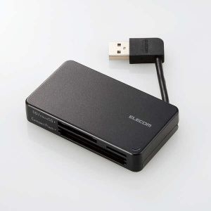 ELECOM USB2.0対応メモリカードリーダー/ケーブル収納型タイプ MR-K304BK