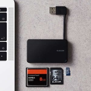 ELECOM USB2.0対応メモリカードリーダー/ケーブル収納型タイプ USB2.0対応メモリカードリーダー/ケーブル収納型タイプ MR-K304BK 画像4