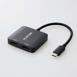 ELECOM Type-C変換アダプター HDMI 2ポート 複製/拡張 AD-CHDMI2BK