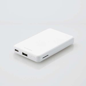 ELECOM 5000mAh C+A 12W モバイルバッテリー DE-C26-5000WH