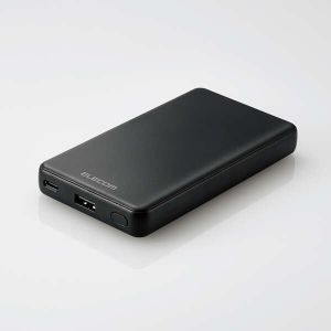 ELECOM 7000mAh C+A 18W モバイルバッテリー DE-C27-7000BK