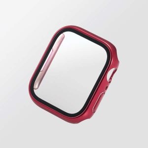 ELECOM Apple Watch45mm用フルカバーケース プレミアムガラス AW-21AFCGRD