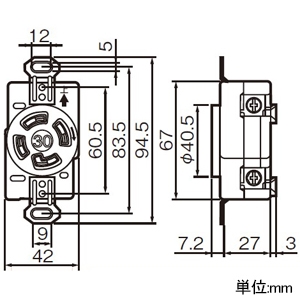 パナソニック 【受注生産品】機器用接地3P・30A引掛埋込コンセント 黒 【受注生産品】機器用接地3P・30A引掛埋込コンセント 黒 WCF52430B 画像2