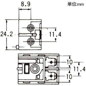 パナソニック 【受注生産品】機器用電源端子台 フル端子式 2極2分岐 タブ端子型 【受注生産品】機器用電源端子台 フル端子式 2極2分岐 タブ端子型 WCT6122 画像2