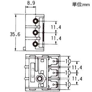 パナソニック 【受注生産品】機器用電源端子台 フル端子式 3極2分岐 タブ端子型 【受注生産品】機器用電源端子台 フル端子式 3極2分岐 タブ端子型 WCT6132 画像2