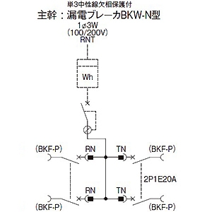 パナソニック カンタッチアロー盤 テナント用電灯分電盤 標準タイプ 露出形 屋内用 主幹単3中性線欠相保護付漏電ブレーカ 主幹容量50A 50AF 回路数20 カンタッチアロー盤 テナント用電灯分電盤 標準タイプ 露出形 屋内用 主幹単3中性線欠相保護付漏電ブレーカ 主幹容量50A 50AF 回路数20 BN5205W1W 画像2