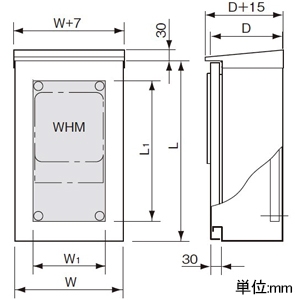 パナソニック WHM収納用キャビネット 屋外用 屋根付き 木製基板付 全電力管内用 WHMスペース2窓 ヨコ300×タテ1030mm WHM収納用キャビネット 屋外用 屋根付き 木製基板付 全電力管内用 WHMスペース2窓 ヨコ300×タテ1030mm BOW702VW 画像2