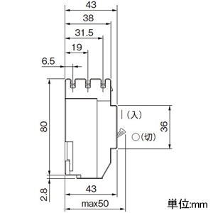 パナソニック コンパクト漏電ブレーカ 住宅分電盤コンパクト21専用 3Cモジュール SHE-50V型 3P3E 40A 15mA コンパクト漏電ブレーカ 住宅分電盤コンパクト21専用 3Cモジュール SHE-50V型 3P3E 40A 15mA BSHE34023 画像2