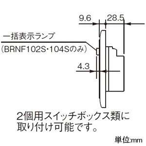 パナソニック 【受注生産品】警報表示盤 ≪ネオアラームミニ≫ 無電圧入力+一括移報出力 埋込形 屋内用 2窓警報 2.2VA 警報表示盤 ≪ネオアラームミニ≫ 無電圧入力+一括移報出力 埋込形 屋内用 2窓警報 2.2VA BRNF102 画像2