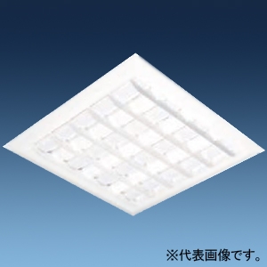 日立 【受注生産品】一体形LEDベース器具 直付・埋込兼用形 埋込穴690mm角 スクエアタイプ ルーバ付 初期照度補正・連続調光兼用形 FHP45形×4灯器具相当 昼光色 NLE454AD-JZU14A