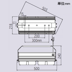 日立 【受注生産品】高天井用LED器具 特殊環境対応 防湿・防雨形 粉じん対応 メタルハライドランプ700クラス 初期照度補正形 中角 昼白色 【受注生産品】高天井用LED器具 特殊環境対応 防湿・防雨形 粉じん対応 メタルハライドランプ700クラス 初期照度補正形 中角 昼白色 WFMTE34BNN-J24A 画像2