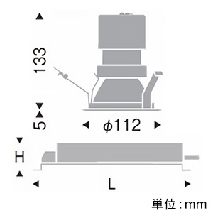 遠藤照明 LEDベースダウンライト 軒下用 グレアレス 2400TYPE FHT32W×2器具相当 埋込穴φ100mm 広角配光 PWM制御調光 ナチュラルホワイト(4000K) LEDベースダウンライト 軒下用 グレアレス 2400TYPE FHT32W×2器具相当 埋込穴φ100mm 広角配光 PWM制御調光 ナチュラルホワイト(4000K) ERD8754W+RX-365N 画像2