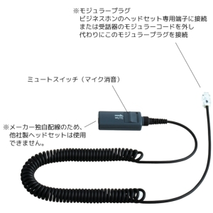 NDK エンタープライズ製ヘッドセットパック片耳タイプ MC3接続コード（ミュートスイッチ付） ブラック Hタイプ エンタープライズ製ヘッドセットパック片耳タイプ MC3接続コード（ミュートスイッチ付） ブラック Hタイプ ENHBKMC3 画像2
