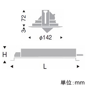 遠藤照明 LEDユニバーサルダウンライト 幅広枠タイプ 1600TYPE CDM-TC35W器具相当 埋込穴φ125mm 狭角配光 非調光 温白色 LEDユニバーサルダウンライト 幅広枠タイプ 1600TYPE CDM-TC35W器具相当 埋込穴φ125mm 狭角配光 非調光 温白色 ERD7577W+RX-359N 画像2