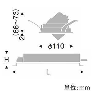 遠藤照明 LEDユニバーサルダウンライト 900TYPE 12Vφ50省電力ダイクロハロゲン球75W形50W器具相当 埋込穴φ100mm 広角配光 非調光 ナチュラルホワイト(4000K) LEDユニバーサルダウンライト 900TYPE 12Vφ50省電力ダイクロハロゲン球75W形50W器具相当 埋込穴φ100mm 広角配光 非調光 ナチュラルホワイト(4000K) ERD7302W+RX-361NA 画像2