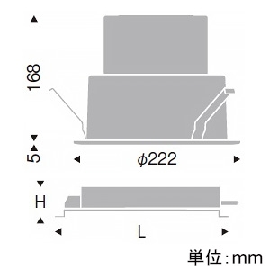 遠藤照明 LEDベースダウンライト 一般型 幅広枠タイプ 5500TYPE 水銀ランプ250W器具相当 埋込穴φ200mm 拡散配光 調光 温白色 LEDベースダウンライト 一般型 幅広枠タイプ 5500TYPE 水銀ランプ250W器具相当 埋込穴φ200mm 拡散配光 調光 温白色 ERD7616S+FX-446N 画像2