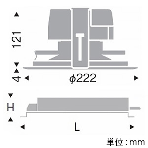 遠藤照明 LEDベースダウンライト 浅型 幅広枠タイプ 4000TYPE FHT42W×3器具相当 埋込穴φ200mm 超広角配光 無線調光 温白色 LEDベースダウンライト 浅型 幅広枠タイプ 4000TYPE FHT42W×3器具相当 埋込穴φ200mm 超広角配光 無線調光 温白色 ERD7790W+FX-387NA 画像2