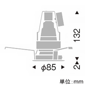 遠藤照明 軒下用LEDベースダウンライト 防湿形 JDR-Hiタイプ 12Vφ50省電力ダイクロハロゲン球75W形50W器具相当 埋込穴φ75mm 調光対応 E11口金 ランプ別売 鏡面コーン・黒枠 軒下用LEDベースダウンライト 防湿形 JDR-Hiタイプ 12Vφ50省電力ダイクロハロゲン球75W形50W器具相当 埋込穴φ75mm 調光対応 E11口金 ランプ別売 鏡面コーン・黒枠 ERD8635B 画像2