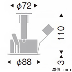 遠藤照明 LEDベースダウンライト バッフルタイプ JDRタイプ 110Vφ50省電力ダイクロハロゲン球50W形40W器具相当 埋込穴φ75mm 調光対応 E11口金 ランプ別売 白バッフル・白枠 LEDベースダウンライト バッフルタイプ JDRタイプ 110Vφ50省電力ダイクロハロゲン球50W形40W器具相当 埋込穴φ75mm 調光対応 E11口金 ランプ別売 白バッフル・白枠 ERD7134W 画像2