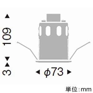 遠藤照明 LEDベースダウンライト バッフルタイプ フロストクリプトン球60/40/25W形相当 埋込穴φ65mm 調光対応 E17口金 ランプ別売 黒 LEDベースダウンライト バッフルタイプ フロストクリプトン球60/40/25W形相当 埋込穴φ65mm 調光対応 E17口金 ランプ別売 黒 ERD5719B 画像2