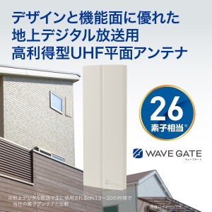 サン電子 屋外用UHFブースタ内蔵平面アンテナ 屋外用UHFブースタ内蔵平面アンテナ SDA-26-2A-G 画像4