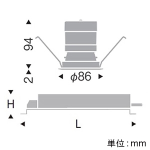 遠藤照明 LEDベースダウンライト C50 110Vφ50省電力ダイクロハロゲン球50W形40W器具相当 埋込穴φ75mm 広角配光 非調光 ナチュラルホワイト(4000K) 演色Ra93 鏡面マットコーン・黒枠 LEDベースダウンライト C50 110Vφ50省電力ダイクロハロゲン球50W形40W器具相当 埋込穴φ75mm 広角配光 非調光 ナチュラルホワイト(4000K) 演色Ra93 鏡面マットコーン・黒枠 ERD6965B+RX-448N 画像2