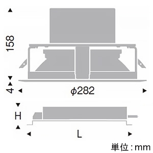 遠藤照明 LEDベースダウンライト 幅広枠タイプ 8000TYPE 水銀ランプ400W器具相当 埋込穴φ250mm 超広角配光 非調光 電球色 LEDベースダウンライト 幅広枠タイプ 8000TYPE 水銀ランプ400W器具相当 埋込穴φ250mm 超広角配光 非調光 電球色 ERD7471WA+RX-143N 画像2