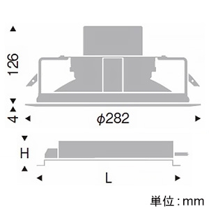 遠藤照明 LEDベースダウンライト 幅広枠タイプ 4000TYPE FHT42W×3灯用器具相当 埋込穴φ250mm 超広角配光 PWM制御調光 電球色 LEDベースダウンライト 幅広枠タイプ 4000TYPE FHT42W×3灯用器具相当 埋込穴φ250mm 超広角配光 PWM制御調光 電球色 ERD7483W+RX-363N 画像2