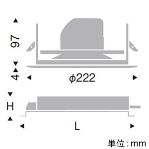 遠藤照明 LEDベースダウンライト 幅広枠タイプ 2400TYPE FHT42W×2灯用器具相当 埋込穴φ200mm 超広角配光 PWM制御調光 電球色 LEDベースダウンライト 幅広枠タイプ 2400TYPE FHT42W×2灯用器具相当 埋込穴φ200mm 超広角配光 PWM制御調光 電球色 ERD7493W+RX-366N 画像2