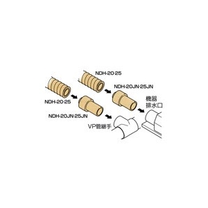 ユーシー産業 断熱ドレン接続パーツ ジョイント 100個入 断熱ドレン接続パーツ ジョイント 100個入 NDH-20JN_set 画像2