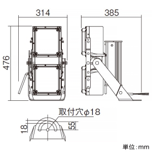 パナソニック 【受注生産品】プール用LED投光器 高天井用 防湿・防噴流・耐塵型 マルチハロゲン灯1000形器具相当(4000形) 連続調光初期照度補正型 中角形 昼白色 【受注生産品】プール用LED投光器 高天井用 防湿・防噴流・耐塵型 マルチハロゲン灯1000形器具相当(4000形) 連続調光初期照度補正型 中角形 昼白色 NNY24740KLA2 画像4