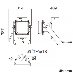 パナソニック プール用LED投光器 高天井用 防湿・防噴流・耐塵型 マルチハロゲン灯250形器具相当(1300形) 連続調光初期照度補正型 拡散形 昼白色 プール用LED投光器 高天井用 防湿・防噴流・耐塵型 マルチハロゲン灯250形器具相当(1300形) 連続調光初期照度補正型 拡散形 昼白色 NNY24732KLA9 画像4