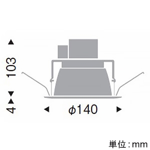 遠藤照明 LEDベースダウンライト 一般型 700TYPE FHT24W・白熱球80〜60W器具相当 埋込穴φ125mm 拡散配光 非調光 昼白色 鏡面コーン・黒枠 LEDベースダウンライト 一般型 700TYPE FHT24W・白熱球80〜60W器具相当 埋込穴φ125mm 拡散配光 非調光 昼白色 鏡面コーン・黒枠 ERD6296SA 画像2