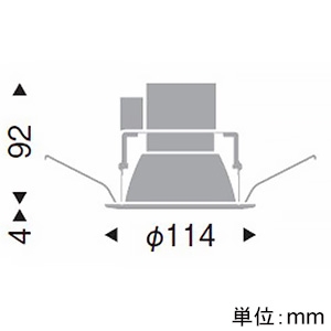 遠藤照明 LEDベースダウンライト 一般型 700TYPE FHT24W・白熱球80〜60W器具相当 埋込穴φ100mm 拡散配光 非調光 昼白色 鏡面コーン・黒枠 LEDベースダウンライト 一般型 700TYPE FHT24W・白熱球80〜60W器具相当 埋込穴φ100mm 拡散配光 非調光 昼白色 鏡面コーン・黒枠 ERD6302SA 画像2